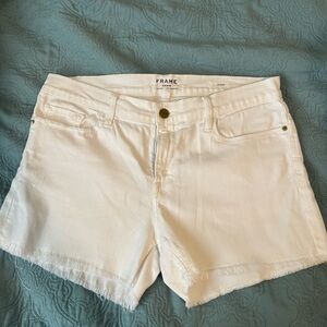 Frame Denim Women's White‎ Denim Shorts